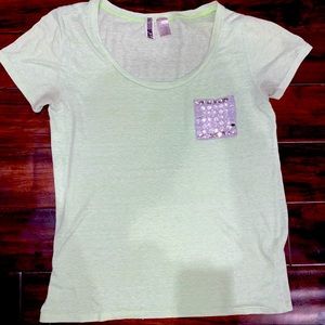 BKE Mint T-shirt with Embellished Pocket